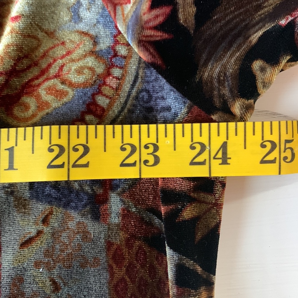 SOLD- Clio II Tapestry Peacock Floral Button Down Collar Velour Jacket Vintage - Picture 13 of 16